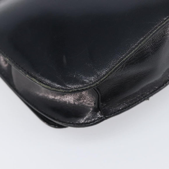 PRADA Chain Shoulder Bag Leather Black Silver Auth ep15821A