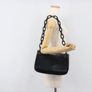 PRADA Chain Shoulder Bag Leather Black Silver Auth ep15821A-24