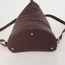 LOEWE Backpack Leather Bordeaux Gold Tone Auth ep15823-5