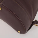 LOEWE Backpack Leather Bordeaux Gold Tone Auth ep15823-16
