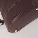 LOEWE Backpack Leather Bordeaux Gold Tone Auth ep15823-17