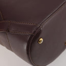 LOEWE Backpack Leather Bordeaux Gold Tone Auth ep15823-9