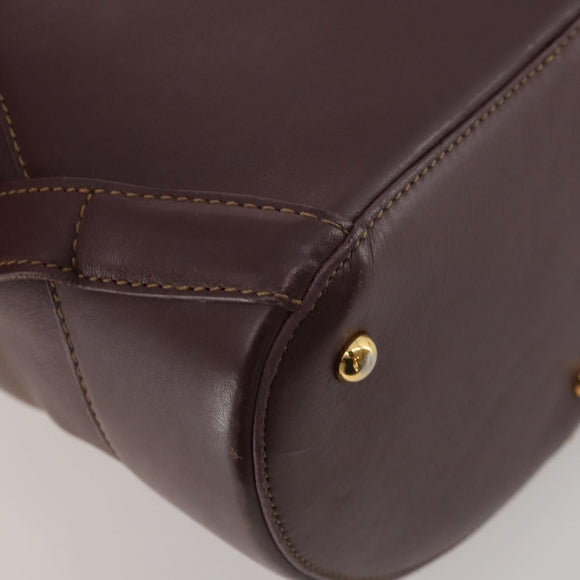 LOEWE Backpack Leather Bordeaux Gold Tone Auth ep15823