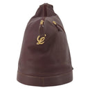 LOEWE Backpack Leather Bordeaux Gold Tone Auth ep15823-13