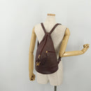 LOEWE Backpack Leather Bordeaux Gold Tone Auth ep15823-21