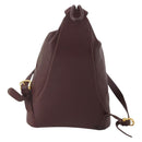 LOEWE Backpack Leather Bordeaux Gold Tone Auth ep15823-2