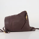 LOEWE Backpack Leather Bordeaux Gold Tone Auth ep15823-3