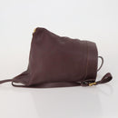 LOEWE Backpack Leather Bordeaux Gold Tone Auth ep15823-4