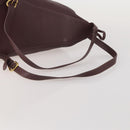 LOEWE Backpack Leather Bordeaux Gold Tone Auth ep15823-8