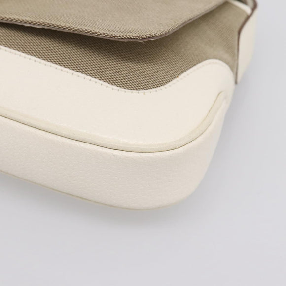 GUCCI Jackie Shoulder Bag Canvas Beige Silver 001 3824 Auth ep15824A
