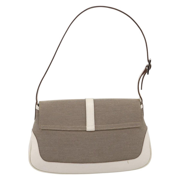 GUCCI Jackie Shoulder Bag Canvas Beige Silver 001 3824 Auth ep15824A