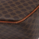 CELINE Macadam Canvas Hand Bag PVC Leather Brown Gold Auth ep15838-14