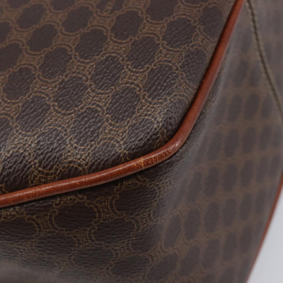 CELINE Macadam Canvas Hand Bag PVC Leather Brown Gold Auth ep15838