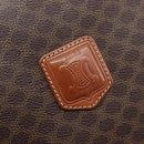 CELINE Macadam Canvas Hand Bag PVC Leather Brown Gold Auth ep15838-20