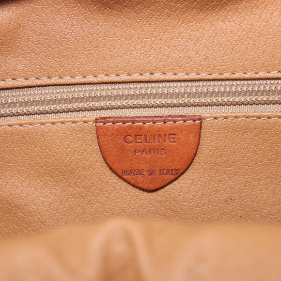 CELINE Macadam Canvas Hand Bag PVC Leather Brown Gold Auth ep15838
