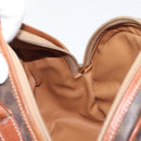 CELINE Macadam Canvas Hand Bag PVC Leather Brown Gold Auth ep15838-22