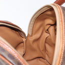 CELINE Macadam Canvas Hand Bag PVC Leather Brown Gold Auth ep15838-23