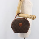 CELINE Macadam Canvas Hand Bag PVC Leather Brown Gold Auth ep15838-27