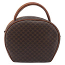 CELINE Macadam Canvas Hand Bag PVC Leather Brown Gold Auth ep15838-2