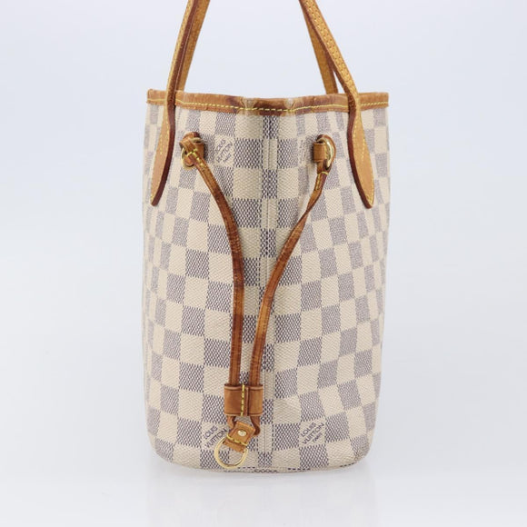 LOUIS VUITTON Damier Azur Neverfull PM Tote Bag N41362 LV Auth ep15839