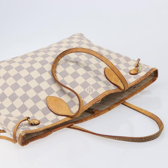 LOUIS VUITTON Damier Azur Neverfull PM Tote Bag N41362 LV Auth ep15839