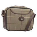Burberrys Nova Check Shoulder Bag Canvas Beige Gold Auth ep15843-1