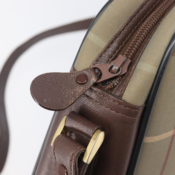 Burberrys Nova Check Shoulder Bag Canvas Beige Gold Auth ep15843
