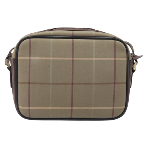 Burberrys Nova Check Shoulder Bag Canvas Beige Gold Auth ep15843