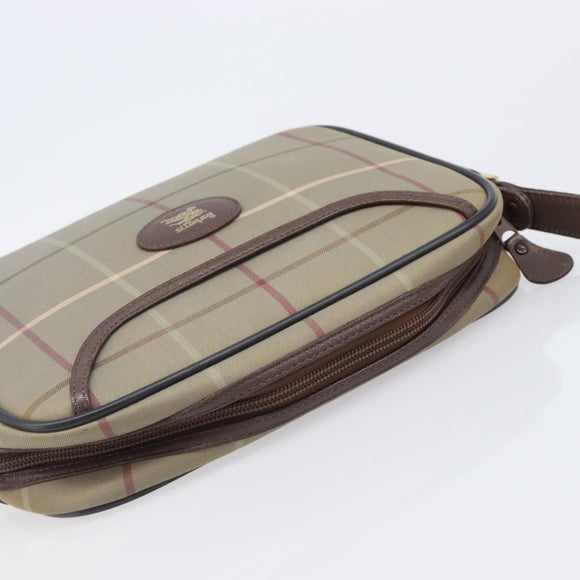 Burberrys Nova Check Shoulder Bag Canvas Beige Gold Auth ep15843