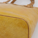 LOUIS VUITTON Monogram Vernis Houston Hand Bag Beige M91004 LV Auth ep15845-15