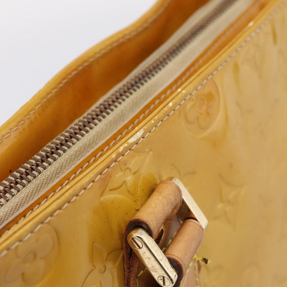 LOUIS VUITTON Monogram Vernis Houston Hand Bag Beige M91004 LV Auth ep15845