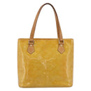 LOUIS VUITTON Monogram Vernis Houston Hand Bag Beige M91004 LV Auth ep15845-13
