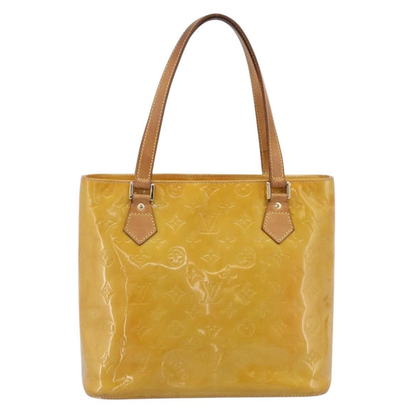LOUIS VUITTON Monogram Vernis Houston Hand Bag Beige M91004 LV Auth ep15845