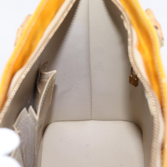 LOUIS VUITTON Monogram Vernis Houston Hand Bag Beige M91004 LV Auth ep15845