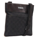 GUCCI GG Canvas Shoulder Bag Black Silver 27639 Auth ep15846-1