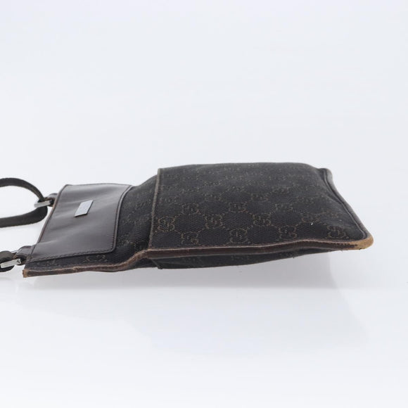 GUCCI GG Canvas Shoulder Bag Black Silver 27639 Auth ep15846