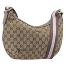 GUCCI GG Canvas Sherry Line Shoulder Bag Beige Gold 181092 Auth ep15849-1