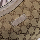 GUCCI GG Canvas Sherry Line Shoulder Bag Beige Gold 181092 Auth ep15849-21