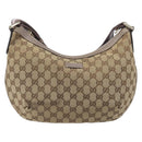 GUCCI GG Canvas Sherry Line Shoulder Bag Beige Gold 181092 Auth ep15849-13