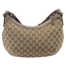GUCCI GG Canvas Sherry Line Shoulder Bag Beige Gold 181092 Auth ep15849-2