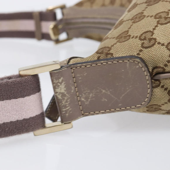 GUCCI GG Canvas Sherry Line Shoulder Bag Beige Gold 181092 Auth ep15849