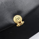 Christian Dior Chain Shoulder Bag Leather Black Gold Auth ep15864-16
