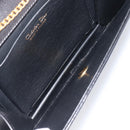 Christian Dior Chain Shoulder Bag Leather Black Gold Auth ep15864-19