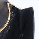 Christian Dior Chain Shoulder Bag Leather Black Gold Auth ep15864-20