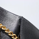 Christian Dior Chain Shoulder Bag Leather Black Gold Auth ep15864-23
