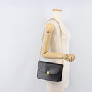 Christian Dior Chain Shoulder Bag Leather Black Gold Auth ep15864-25