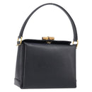 GUCCI Bamboo Hand Bag Leather Black Gold 000 926 0175 Auth ep15867A-1