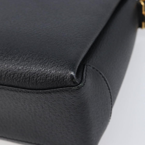 GUCCI Bamboo Hand Bag Leather Black Gold 000 926 0175 Auth ep15867A