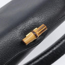 GUCCI Bamboo Hand Bag Leather Black Gold 000 926 0175 Auth ep15867A-14