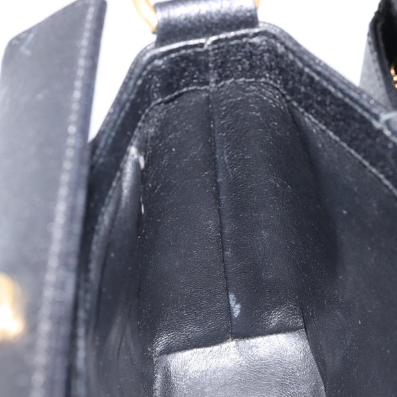 GUCCI Bamboo Hand Bag Leather Black Gold 000 926 0175 Auth ep15867A